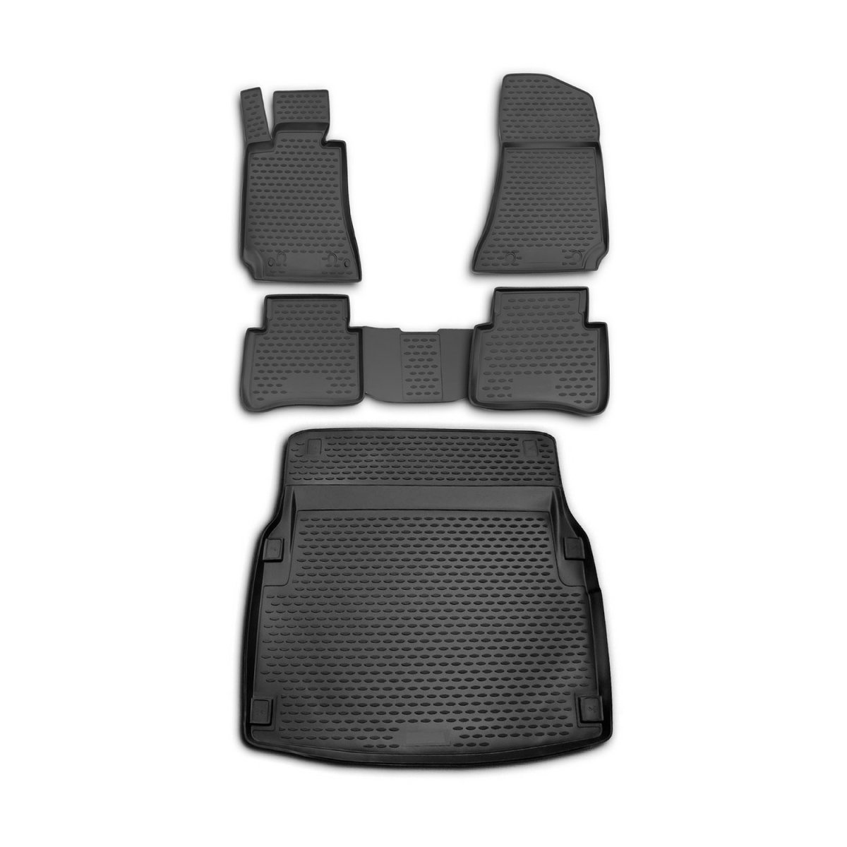 Mercedes E Class W212 3D Floor-Trunk Mats - Omac - Elegance - Black - 2010-2016 Mercedes E Class W212 3D Floor-Trunk Mats - Omac - Elegance - Black - 2010-2016